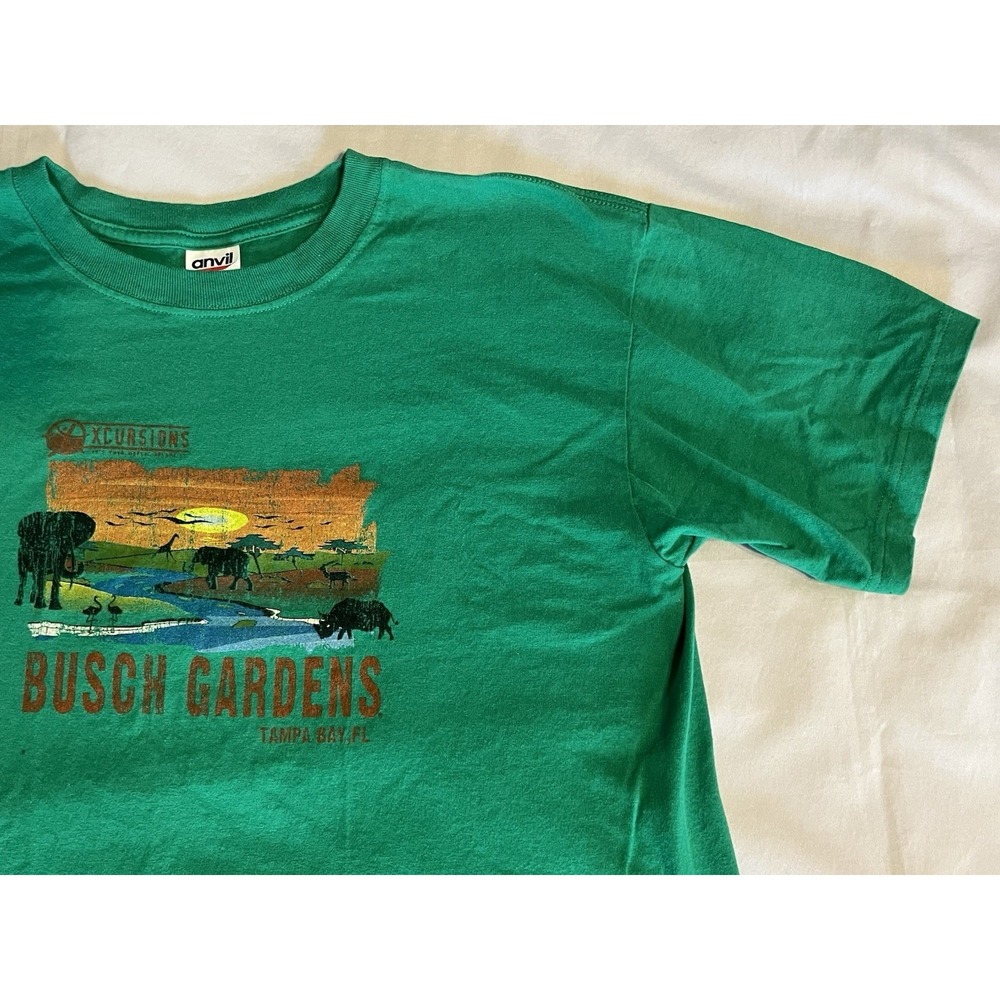 Vintage Busch Gardens T Shirt Graphic Safari Excursion Tampa FL Green M - Picture 10 of 16